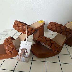 Sincerely Jules Tan Braided Heeled Mules